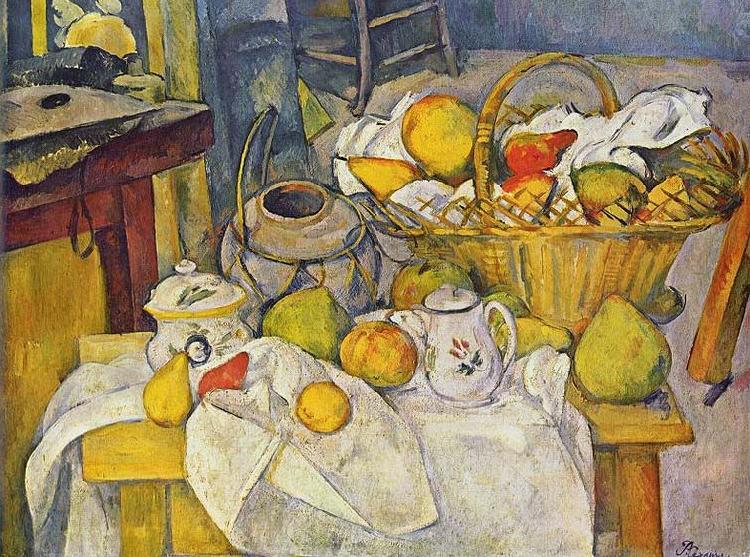 Paul Cezanne Stilleben mit Fruchtekorb Germany oil painting art